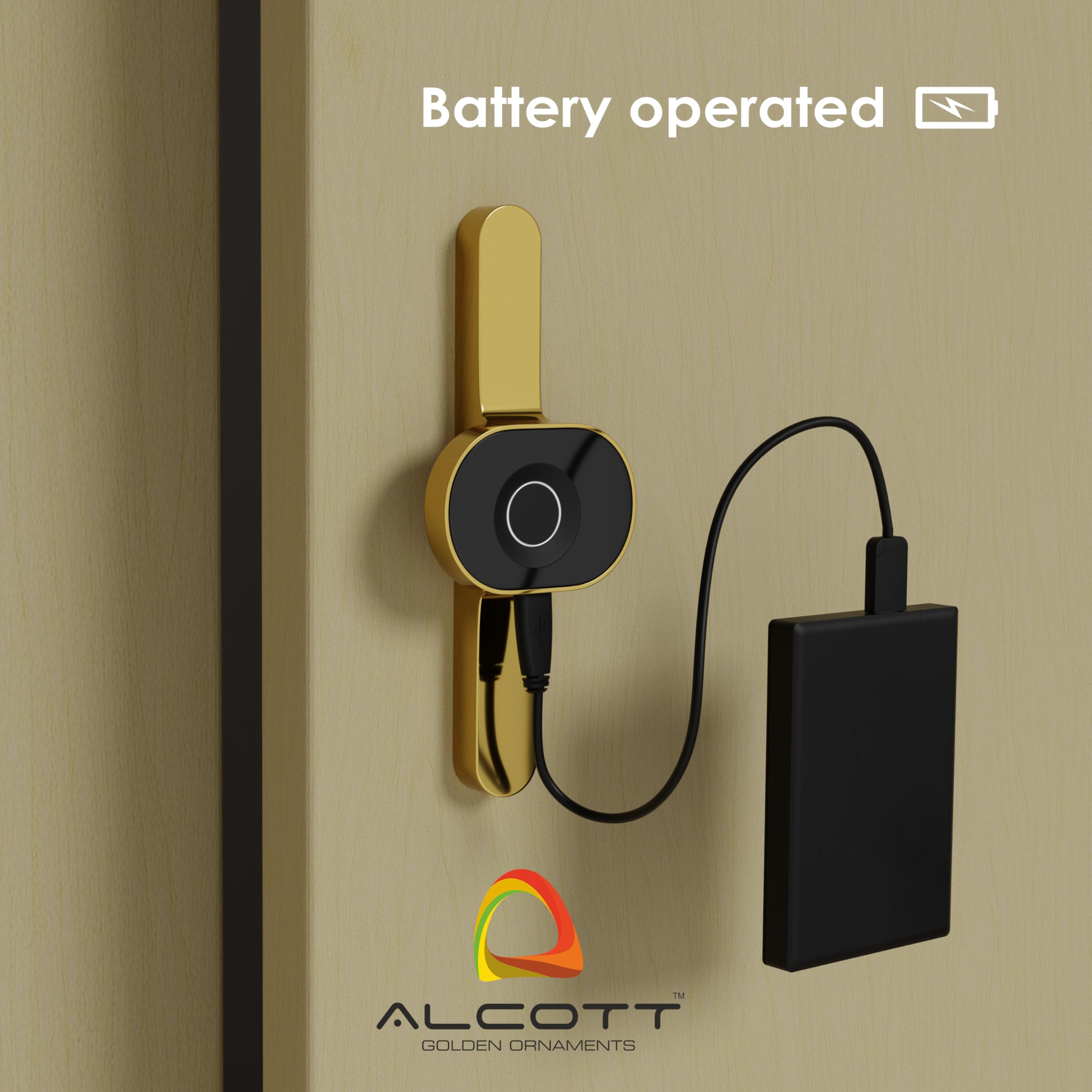 ALCOTT® ZINC Fingerprint Drawer Lock, Smart Biometric Cabinet Lock, Drawer Wardrobe, Furniture Privacy Lock 1st Made in India Digital Furniture Lock 3 Yrs Warranty (Rose PVD, Long Round) 4