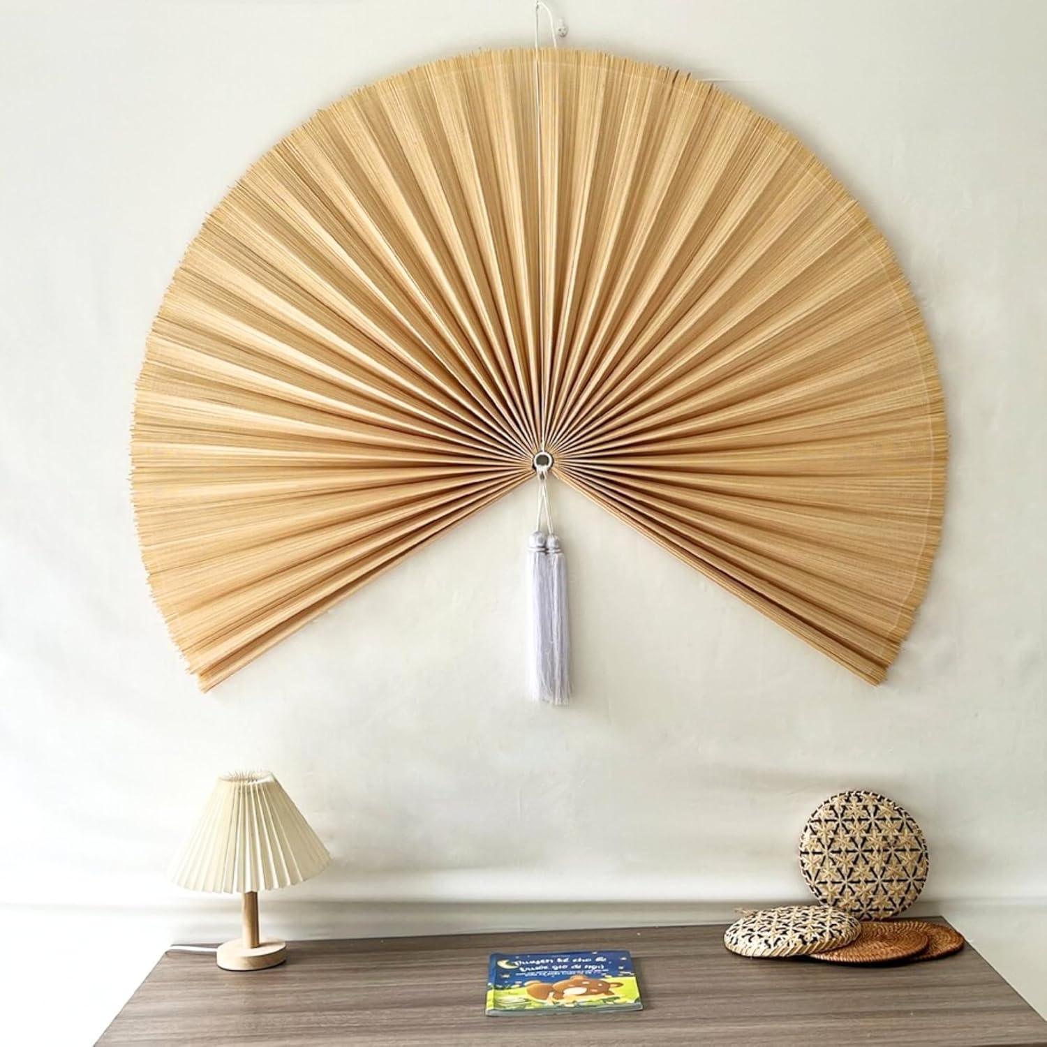 ChumDecor Fan Wall Decor, Japanese Chinese Wall Fans Decor, Boho Hanging Headboard, Decorative Folding Fan for Over Bed Decorations