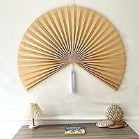 Vista 6 de ChumDecor Decoración de pared con abanico, ventilador gigante japonés, arte de pared de abanico grande de bambú para cabecero colgante bohemio