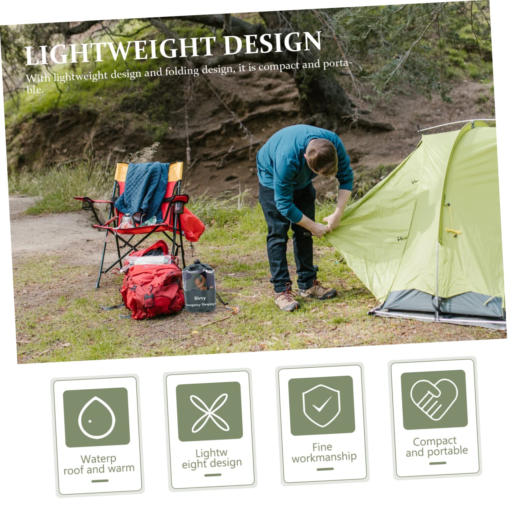 POPETPOP Lot De 3 De Couchage Compacts pour L'extérieur Coupe-Vent pour L'alpinisme Et Le Camping