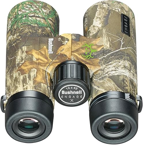 Vista 2 de Bushnell Engage X - Binoculares de 0.394 x 1.654 in, IPX7 impermeables y ligeros para caza, viajes y campamento Realtree Bone Collector