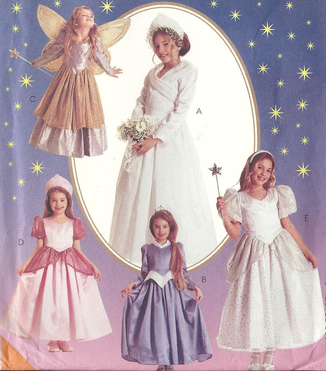 McCall's Costume Pattern 8332. Girls Szs 5 & 6, Storybook Dresses, Princess, Angel, Fairy, Bride