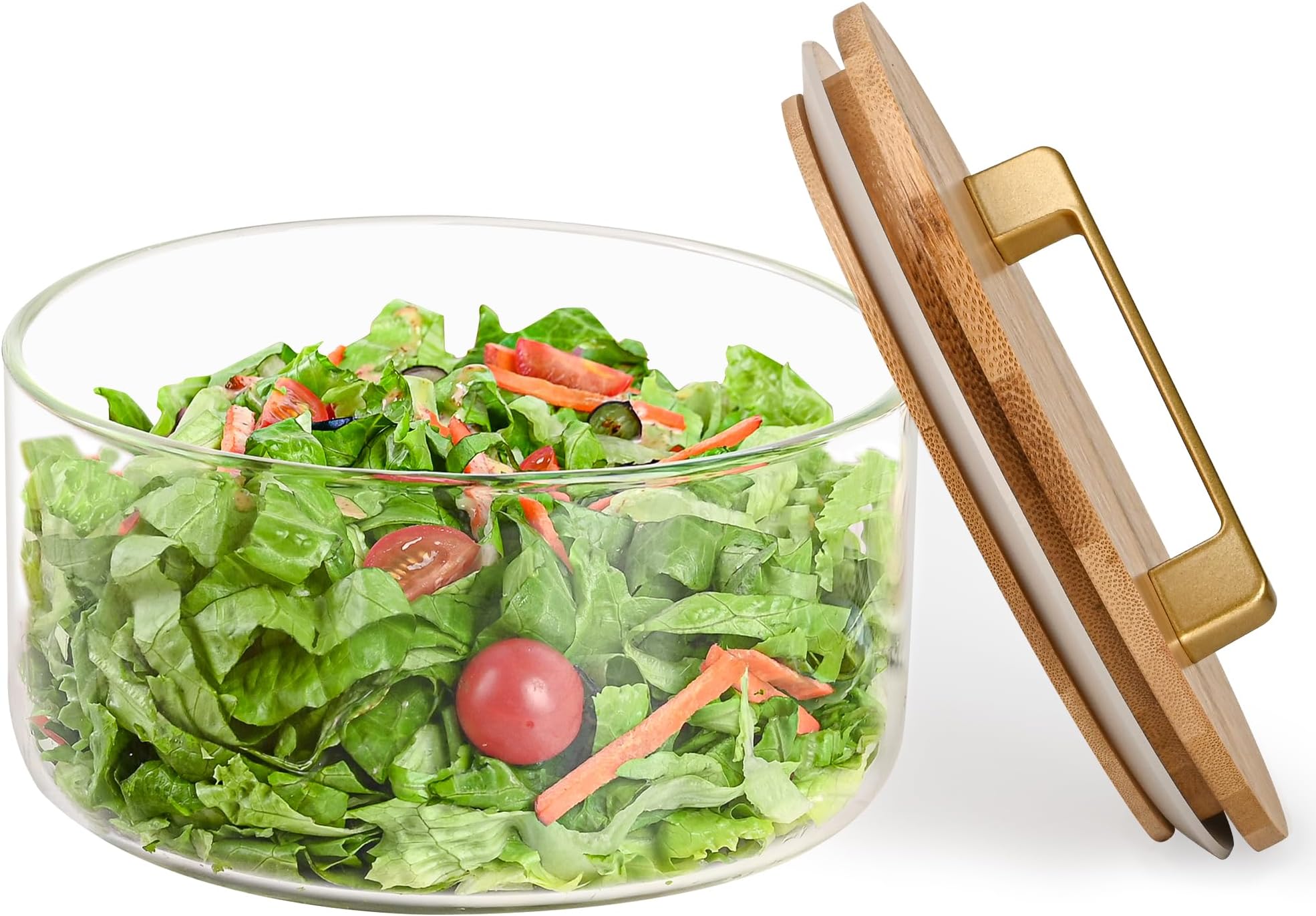 Large Glass Salad Bowl - Microwave & Dishwasher Safe - Mixing And - View #7