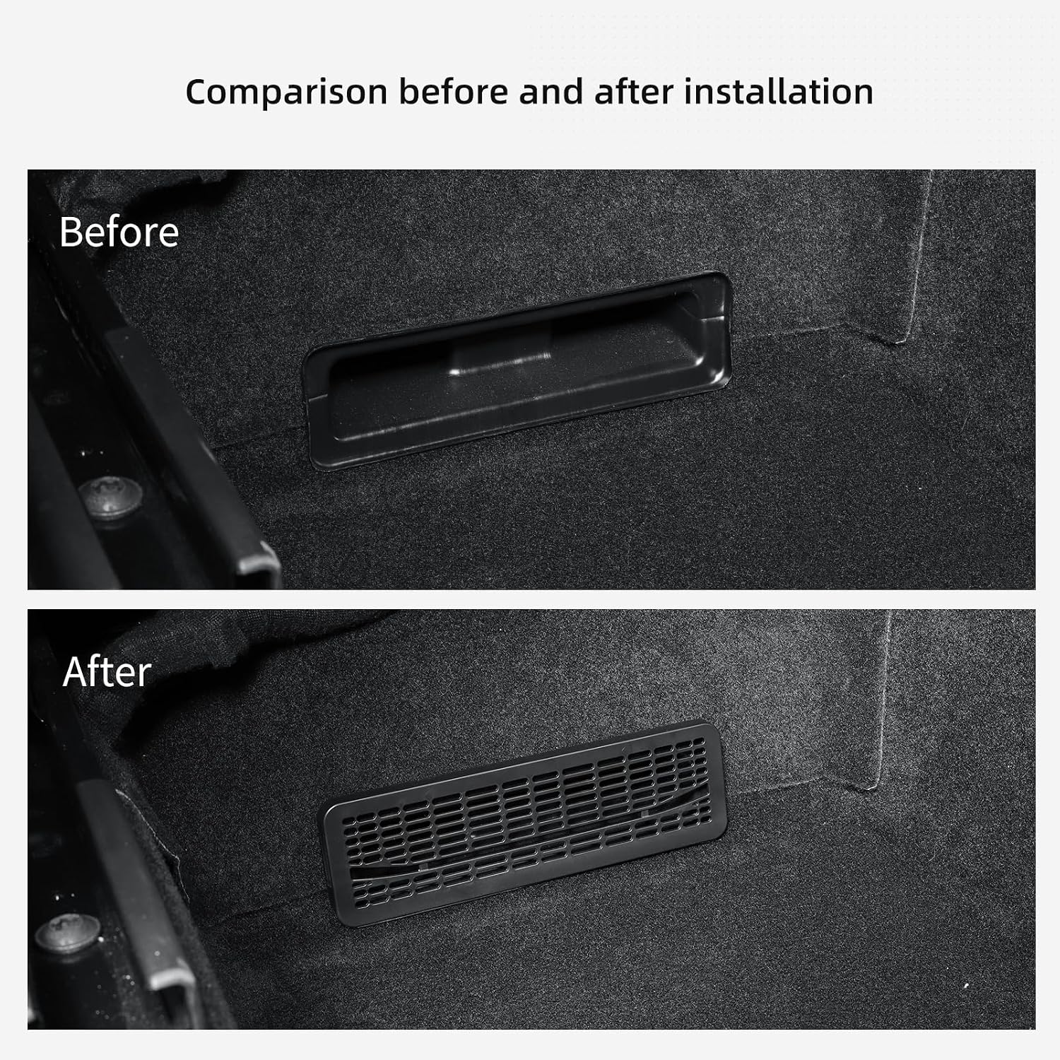 LUCKEASY 2PCS Floor Air Flow Vent Grille Protection for Tesla Model Y Juniper Standard/Premium/Performance 2025 2026 Air Vent Cover Rear Under Seat Condition Outlet Grille Protector Accessories