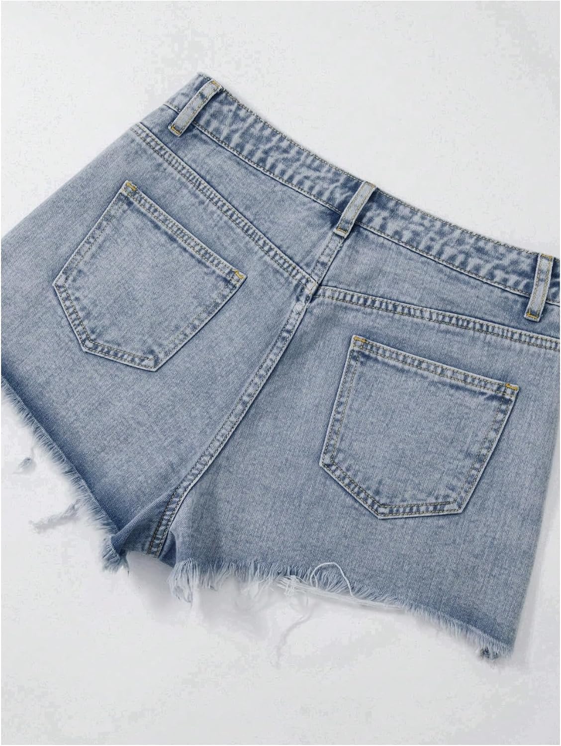 Floerns Women's Y2k Rhinestone Denim Shorts Distressed Frayed Going Out Mini Short