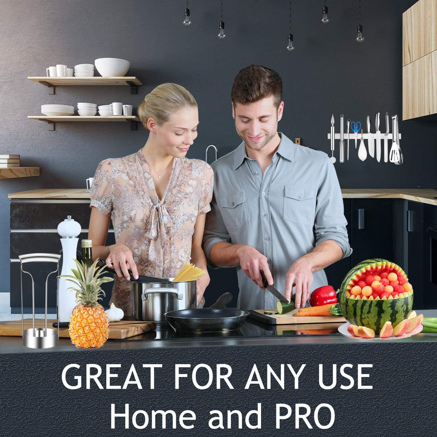 Nеw Dеаl 20 Inch Magnetic Knife Strip Holder YJHome Stainless Steel Powerful Magnetic Knife Bar Block Storage Strip Wall Self Adhesive Knife Rack Space Saving Kitchen Tool Holder for Scissors Knives Utensils