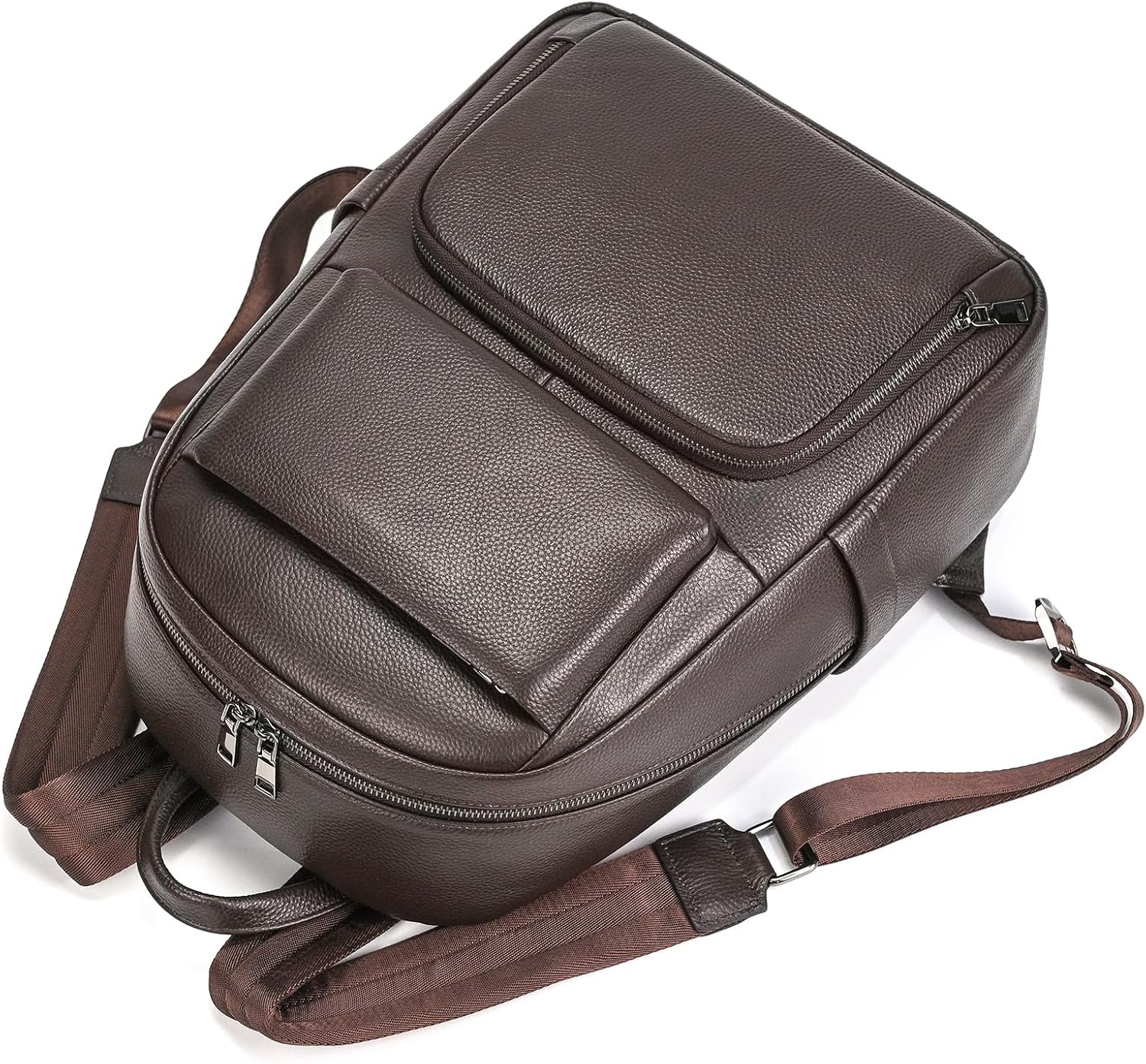Laptop Leather Travel Backpack For Men Carry On Back Pack For Business Work computer Backpacks Fit 15.6" Laptop