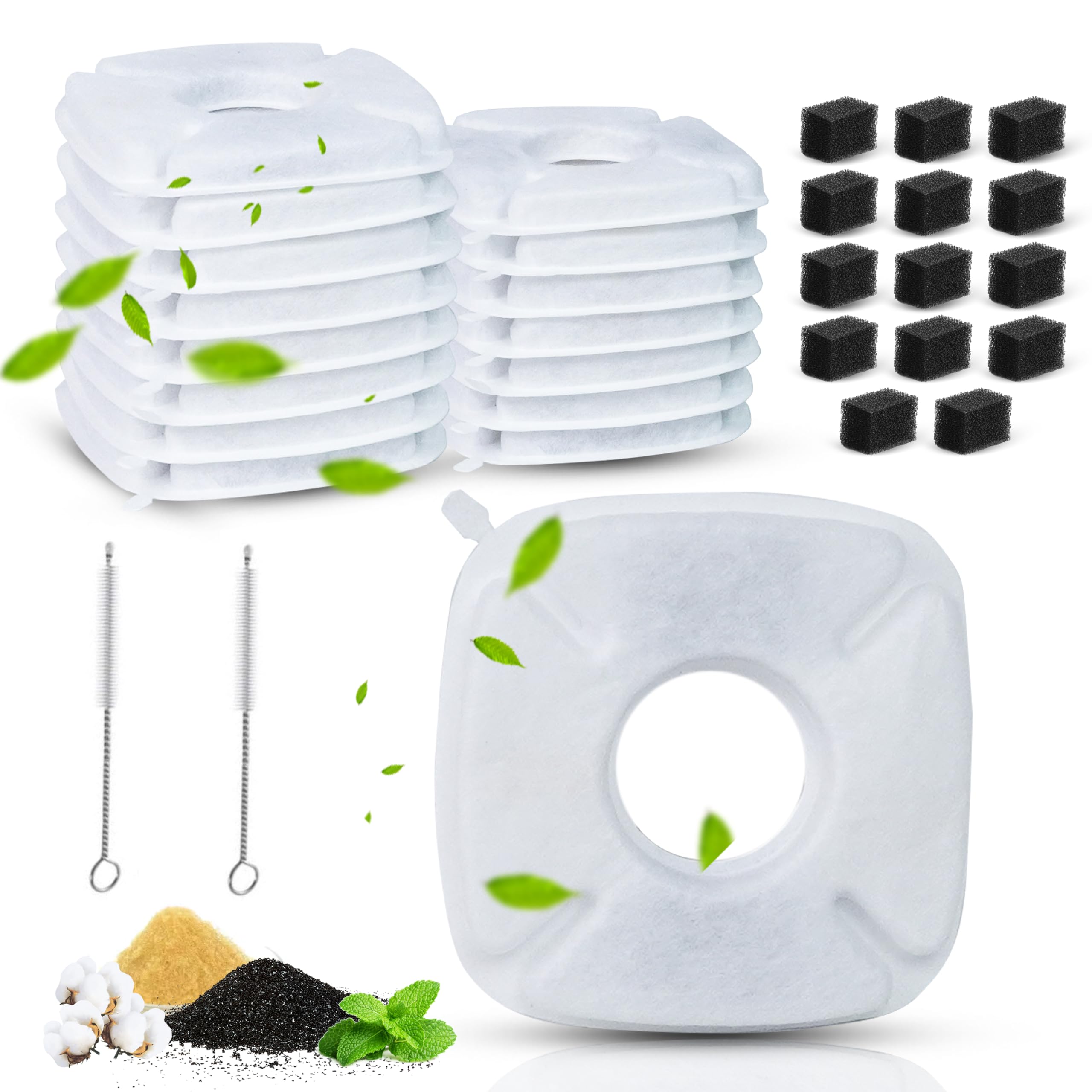 34Pcs Pet Water Fountain Replacement Filters Compatible with Veken Water Fountain Filters 67oz/2L 95oz/2.8L 135oz/4L, Water Filters for Veken Cat Water Fountain Filters, Fit for Veken Pet Fountain