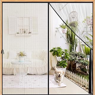 Magnetic Screen Door - Fit 48x80inch, Size 50x81inch, Keeps Bugs & Mosquito Out - Magnet for Interior/Outdoor Doors, Black