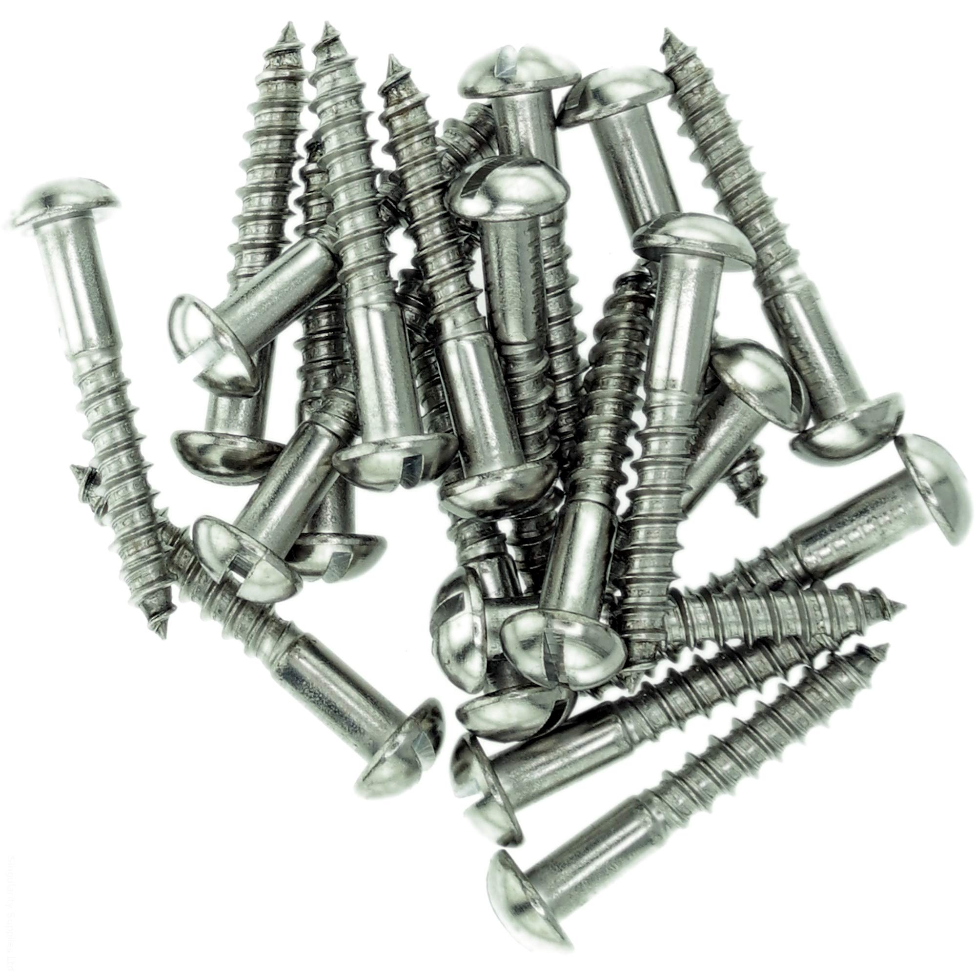 Singularity Supplies No.9 X 0.98 (4.5Mm X 25Mm) Slot Pan Wood Screw - Stainless Steel (A2) (Pack Of 20)