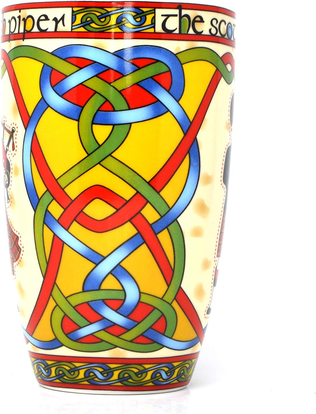 Scotland Piper Mug Cup with Scottish Red Celtic Knots Design and Highland Bagpipes by Royal Tara - Image 3