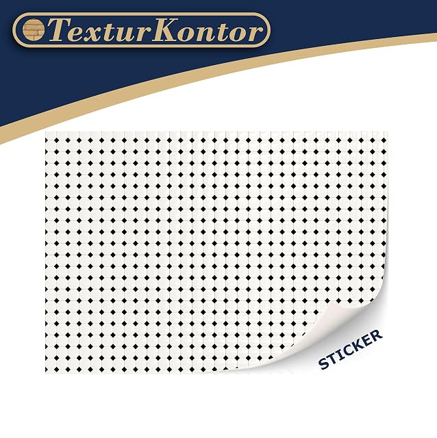 Foto 3 de 5 de TexturKontor 3 láminas de azulejos de suelo autoadhesivos para casa de muñecas a escala 1:12 (blanco…