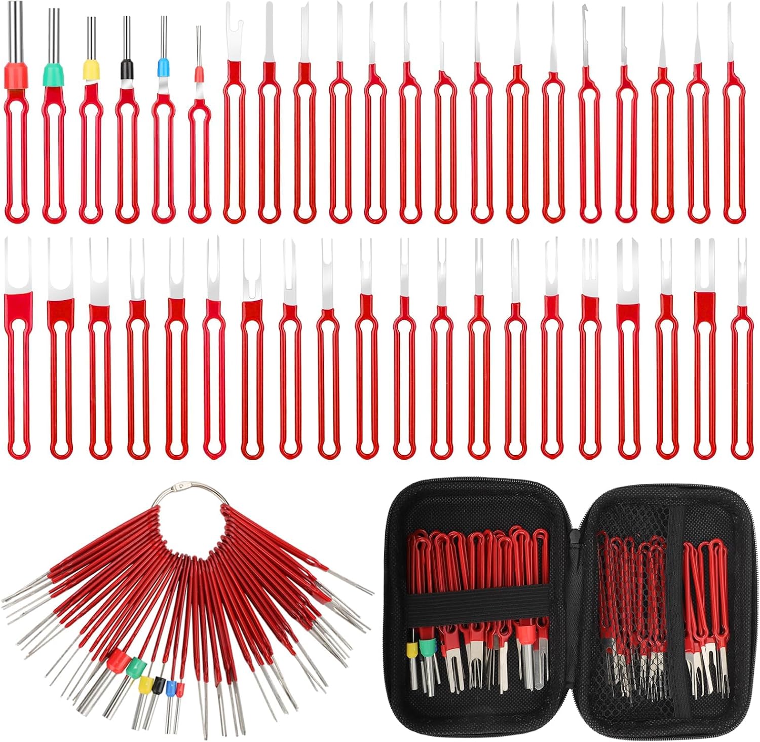 41Pcs Terminal Removal Tool Kit, Blue Upgraded Electrical Terminal Depinning Tool Pin Extractor Tool Set, Wire Terminal Release Tool for Automotive Car Household Devices