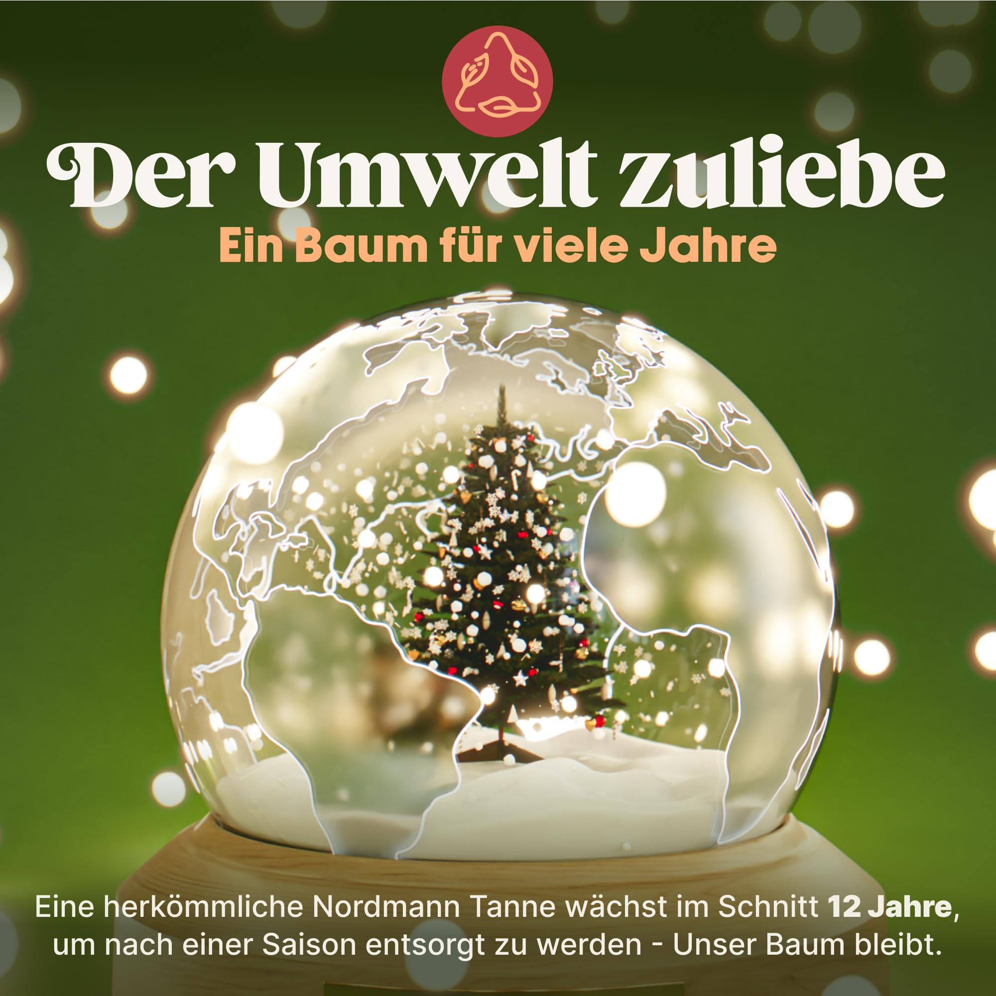 Premium Weihnachtsbaum künstlich 180cm - TESTSIEGER 10 Jahre GARANTIE - Naturgetreu, dichte Zweige, Künstlicher Weihnachtsbaum mit Holzständer, Christmas Tree Tannenbaum künstlich 180 cm Pure Living