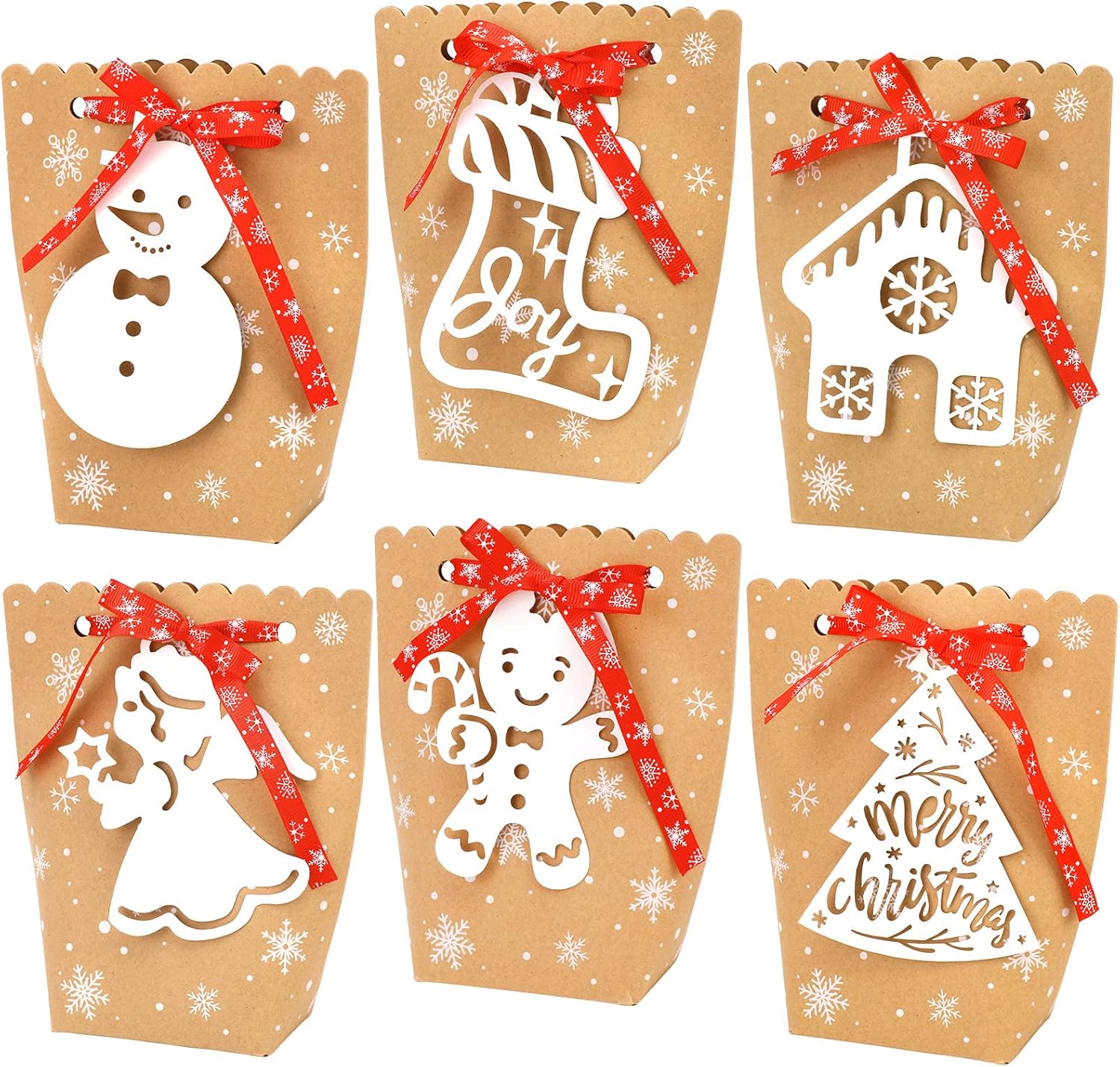 60 Weihnachts Geschenktüten - Mit Griffen Für Süßigkeiten & Kekse