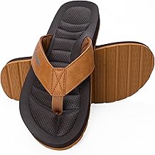 Mens Flip Flops - Comfort Arch Support Slides - Lightweight Foam Slip On Beach Sandals - Waterproof Open Toe Thong Slippers Summer Footwear