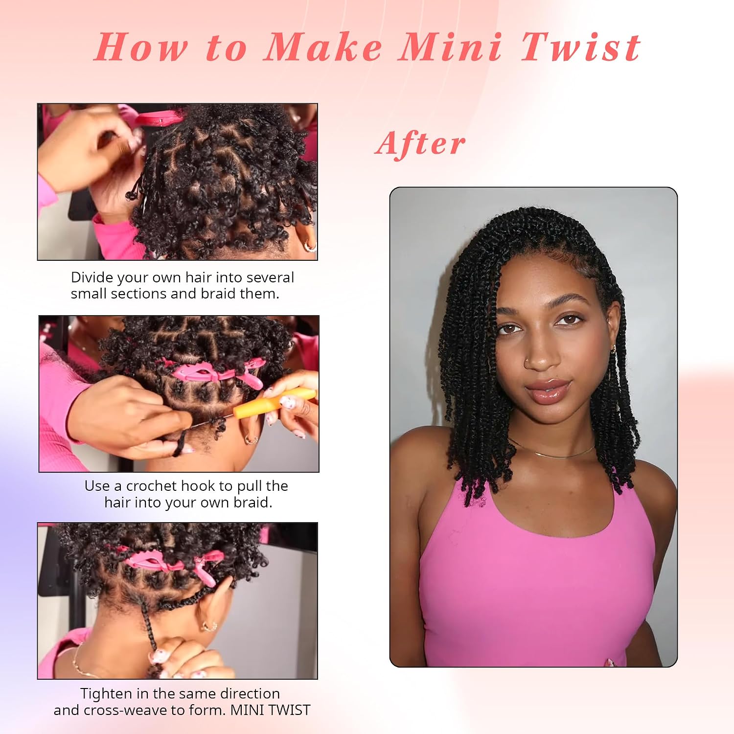 Afro Kinkys Bulk Human Hair 50g/Pack, 100% Afro Kinky-Curly Human Braiding Hair for Twist, Dreadlocks Extensions, Repair Locs, Kinky Curly Hair Bundles (Nature Black, 10Inches)