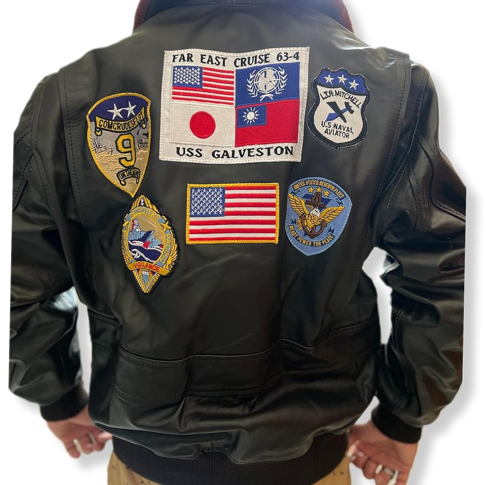 G1 Bomber Maverick Aviator Real Leather Fur Collar Flight
