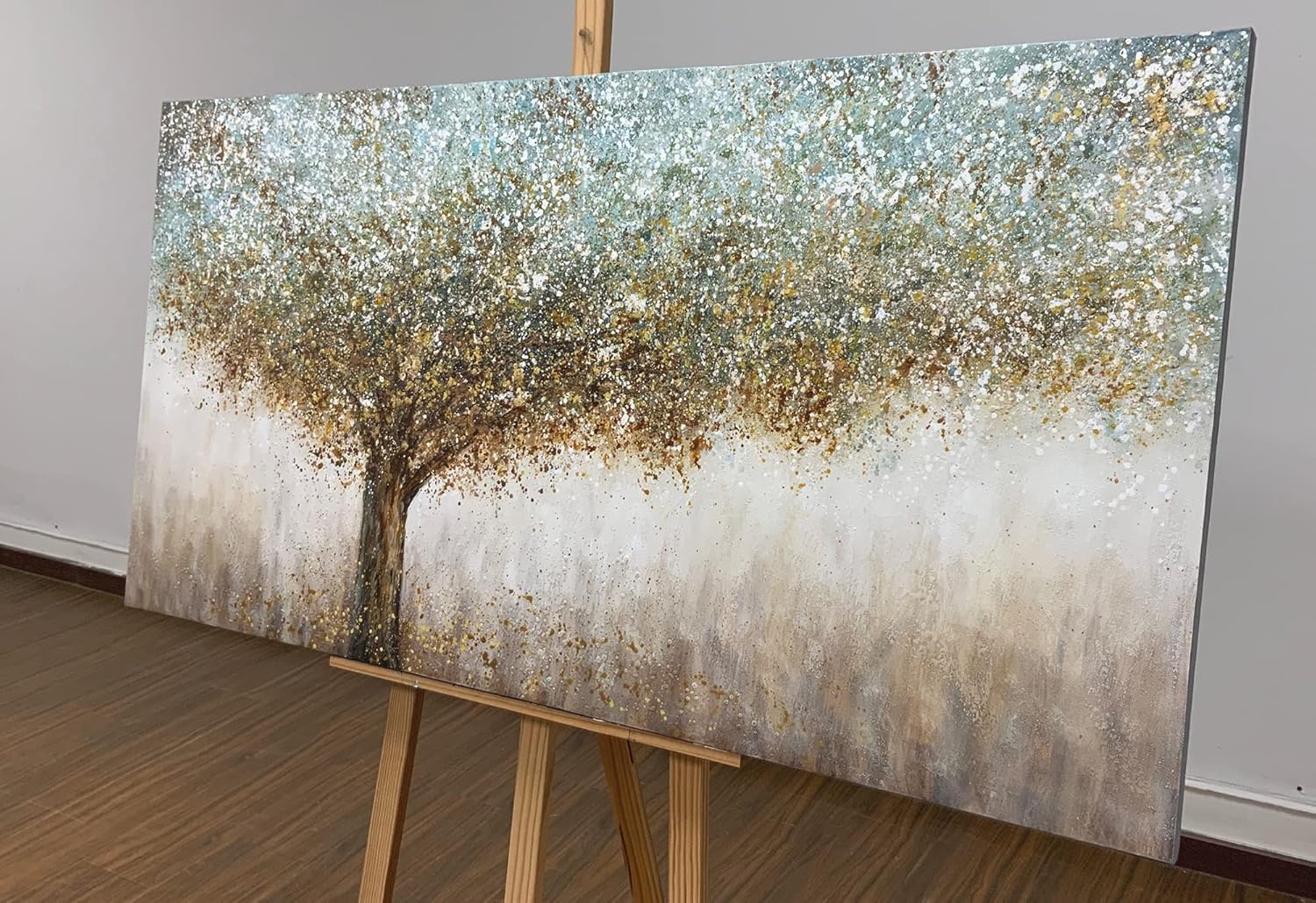 Tiancheng Art 24x48 inch Abstract Canvas Art 100% Hand-Painted Oil Painting Wall Art Pieces Framed Canvas Paintings Contemporary Artwork Decoration