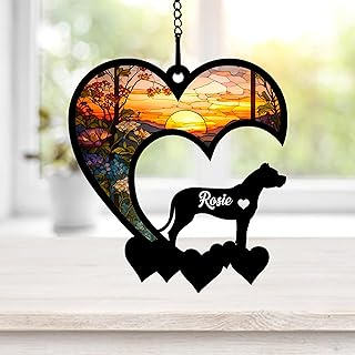 NAZENTI Personalized Dogo Argentino Suncatcher, Custom Dogo Argentino Pet Loss Suncatcher, Pet Memorial Ornament Gifts, Loss of Dog Sympathy Gift, Dog Remembrance Gift