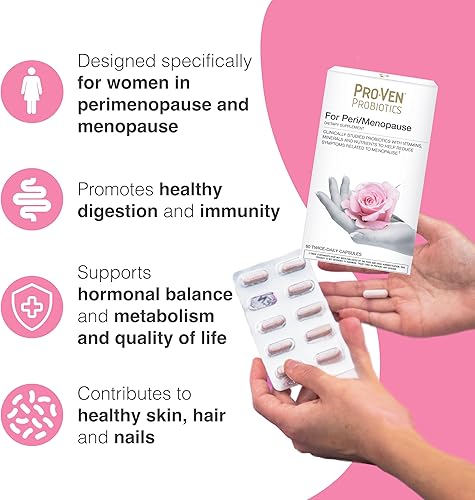 Miniatura 2 de Pro-Ven Probióticos para la menopausia de 25 mil millones de UFC con vitamina B6 y arándano Equilibrio hormonal, apoyo digestivo y urinario