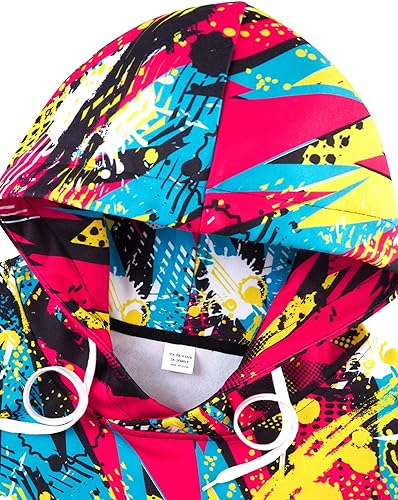 Miniatura 6 de RAISEVERN Sudaderas con capucha para hombres y mujeres con estampado 3D, sudadera con capucha de forro polar, Graffiti 04