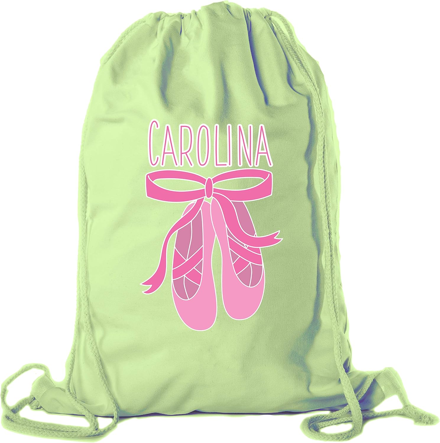 Mato & Hash Personalized Dance Bags, Ballet Drawstring Backpack, Dance Backpacks for Girls - 3PK Lime CE2725Dance S4