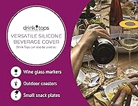Vista 6 de Drink Tops - Fundas de silicona ventiladas para copas de vino, cubierta pesada que permite que el aire circule, protectores de vidrio