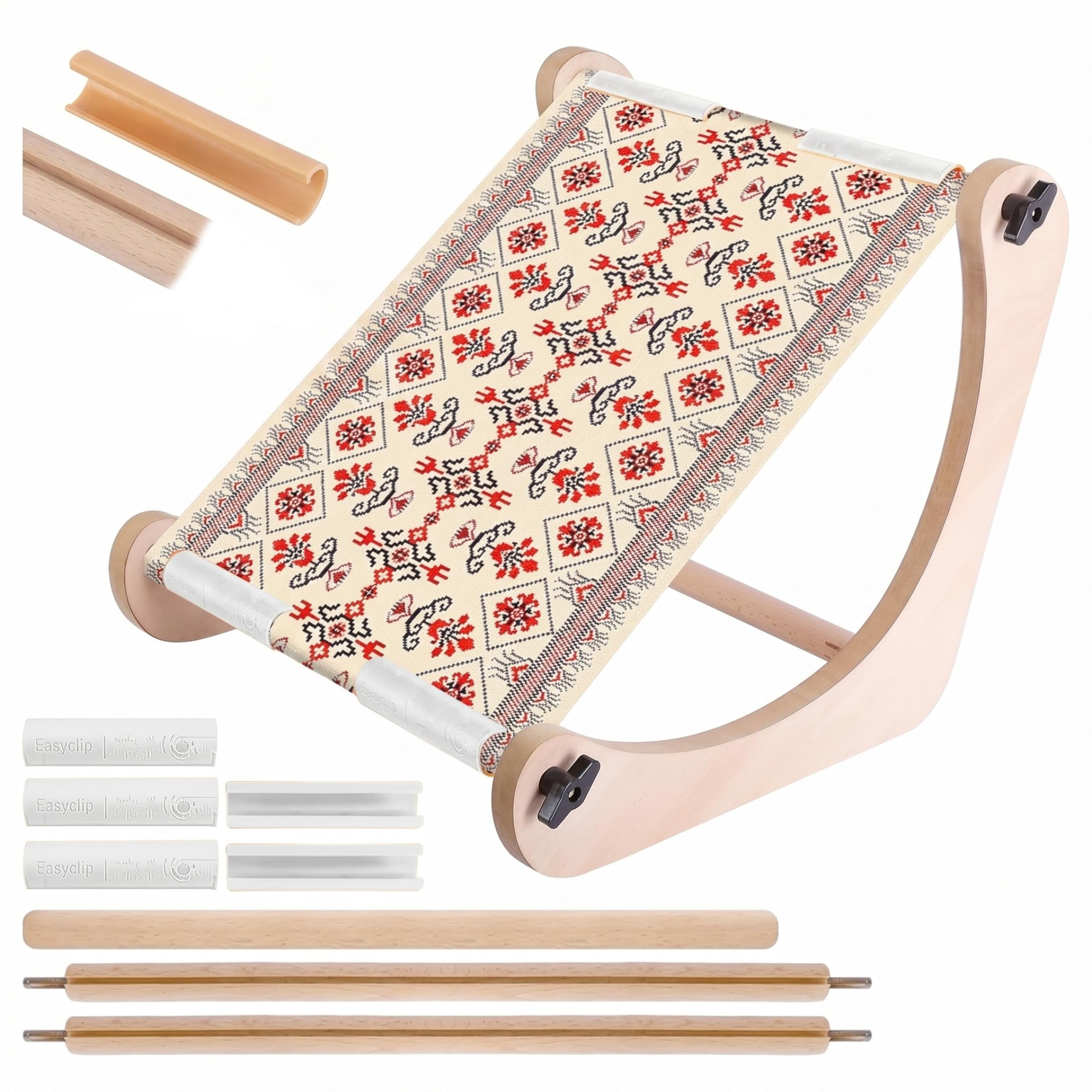 Support de cerceau de broderie en bois pour broder confortablement au salon sur votre canapé