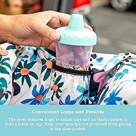 Disney Baby by J.L. Childress Shopping Cart & High Chair Cover for Baby, Kids, & Toddler - Cover for Grocery Carts & Restaurants, Universal Fit - Minnie Mouse, Floral