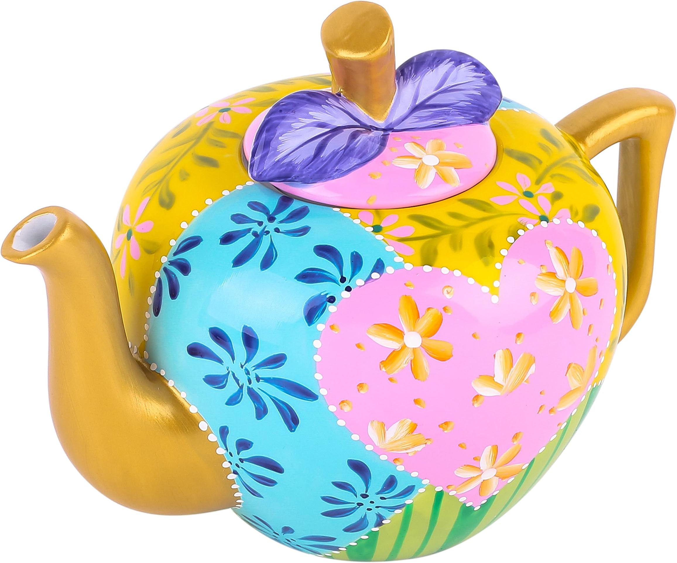 Porcelain Hand Painted Apple Coffeepots Teapot Crafts,1000ml,w/Gift Box,Multicolor