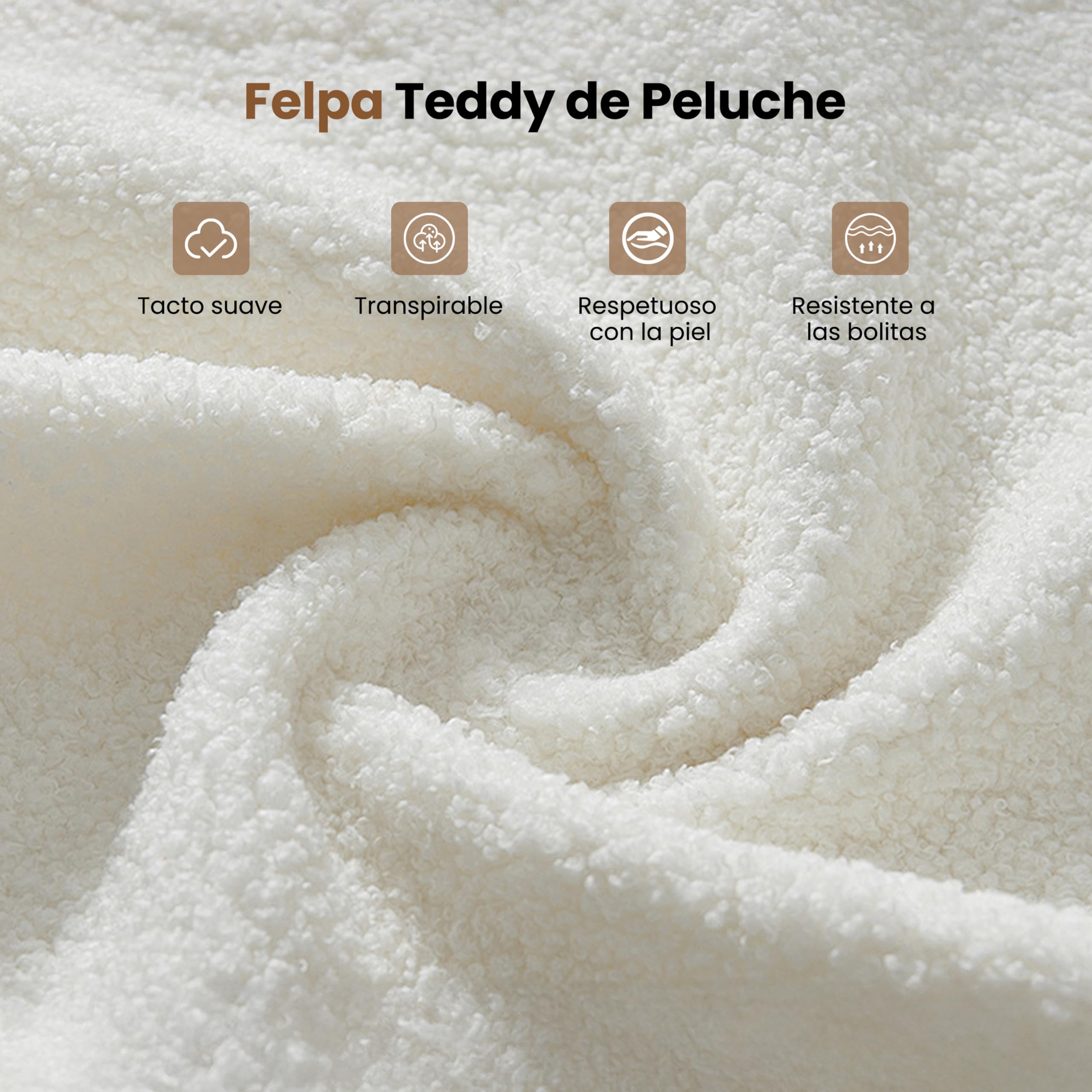 HOMRELEXA Silla de Oficina Ejecutiva Ergonómica Grande y Alta, con Reposapiés, Reposabrazos Abatibles y Respaldo Alto, Felpa de Pelo Rizado - Blanco
