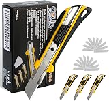 CCLIFE 4 pcs Cutter professionnel rétractable métal 18mm, Robuste et précis, 20 lames avec Poignée en Antidérapant - 2