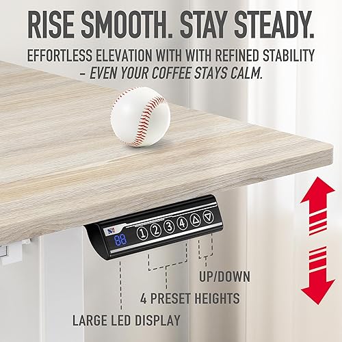 Miniatura 6 de SHW - Escritorio eléctrico de altura ajustable para la computadora Negro, Arce, Roble, Walnut, Light Cherry, Cereza