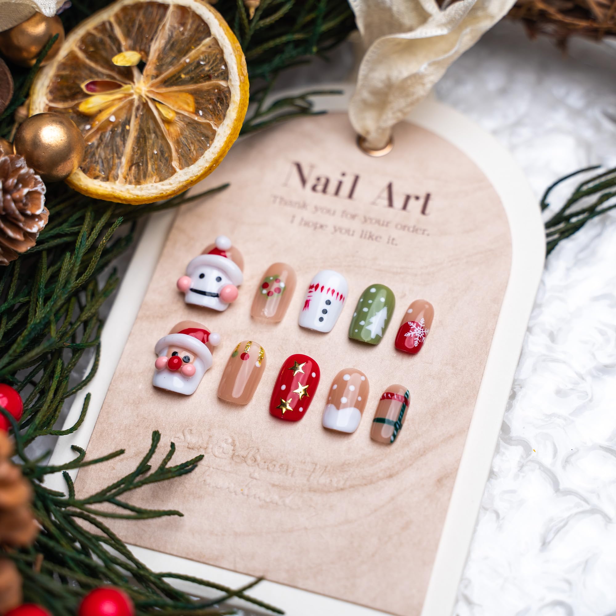 Sun&Beam Nails Handmade Press-on Long Coffin Ballerina Red White Black Silver Glam Halloween Ombre Design Fashion False Nail Tips 10 Pcs Set (#189 M) — view 56