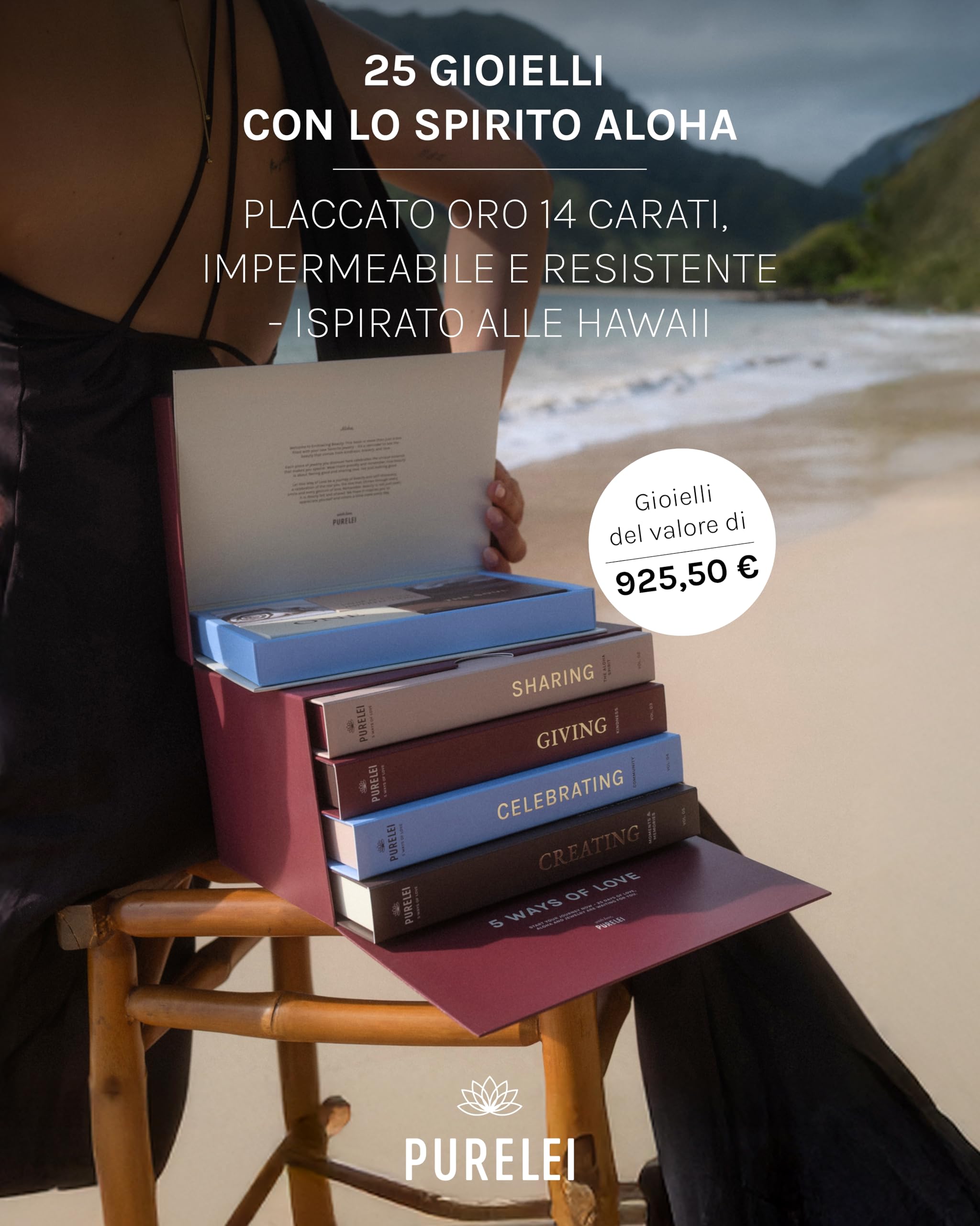 Purelei calendario avvento gioielli 2025 (Oro) – 25 pezzi esclusivi di gioielleria per ogni occasione – Calendario avvento – Confezione sostenibile e riutilizzabile – Regalo per donne