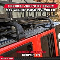 Vista 5 de KitsPro Barras transversales para portaequipajes de techo de 260 libras para Jeep Wrangler 2007-2026, Jeep Gladiator 2020-2026, barra transversal