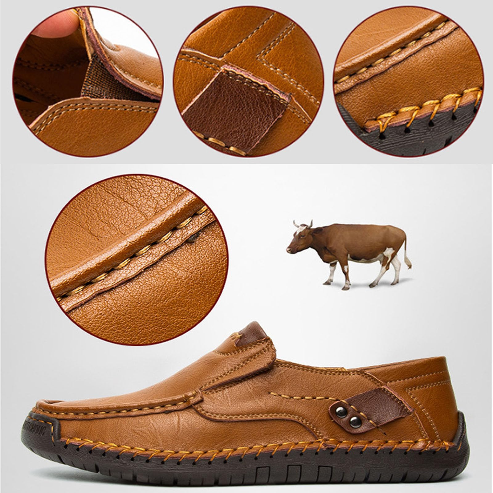 Handgefertigte Herren-Slipper aus echtem Leder, zum Autofahren, hohl, lässig, Schlupfschuhe, Mokassins, Schuhe