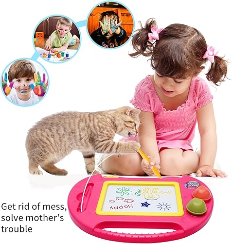 Miniatura 15 de Juguetes para niños pequeños, juguetes para niños de 1 a 2 años, tablero de dibujo magnético, tablero de garabatos borrable para niños, aprendizaje