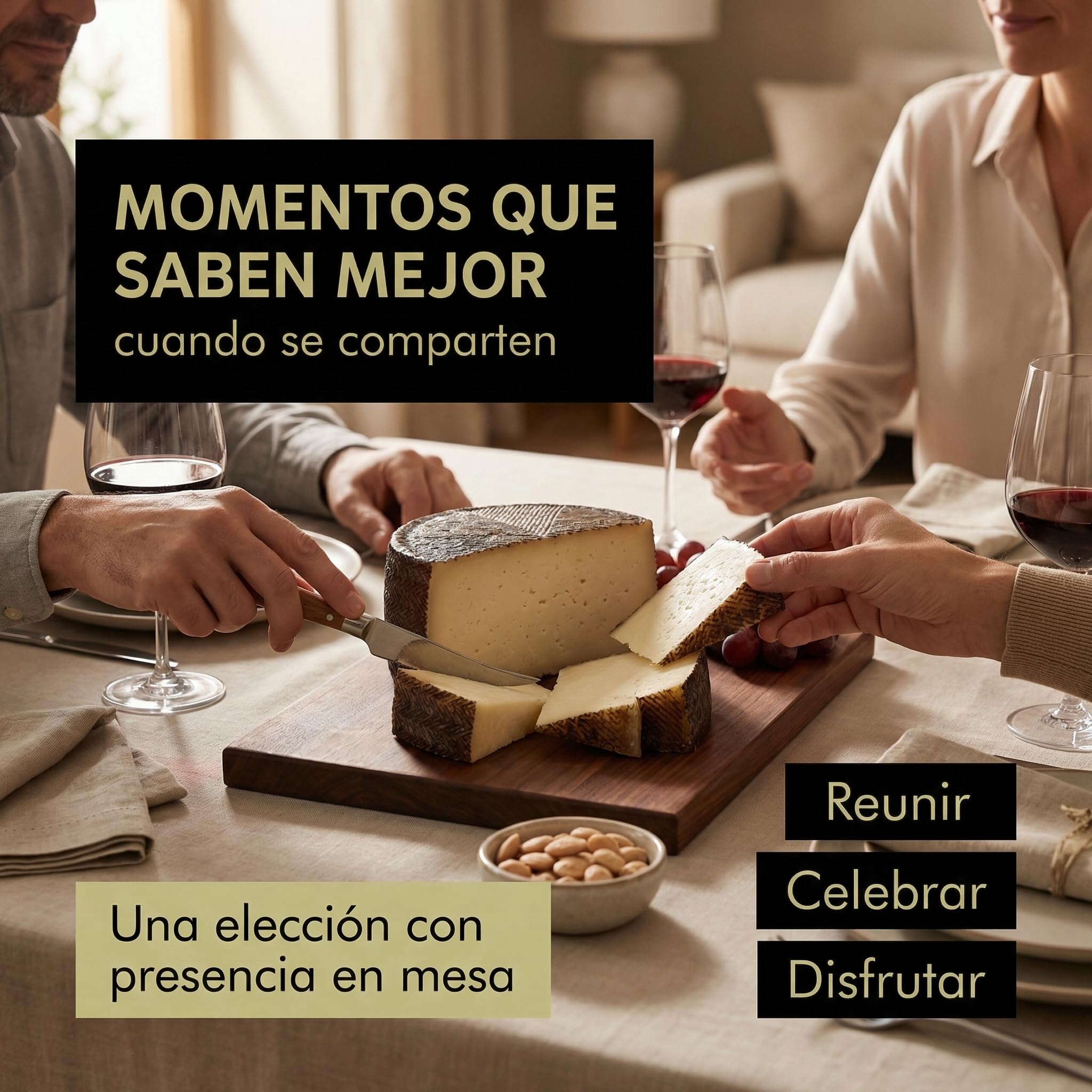 SABE A SABAS Queso Curado Mezcla Manchego Picantito 1,5 Kg Leche Cruda Vaca Cabra Oveja Media Pieza Gourmet