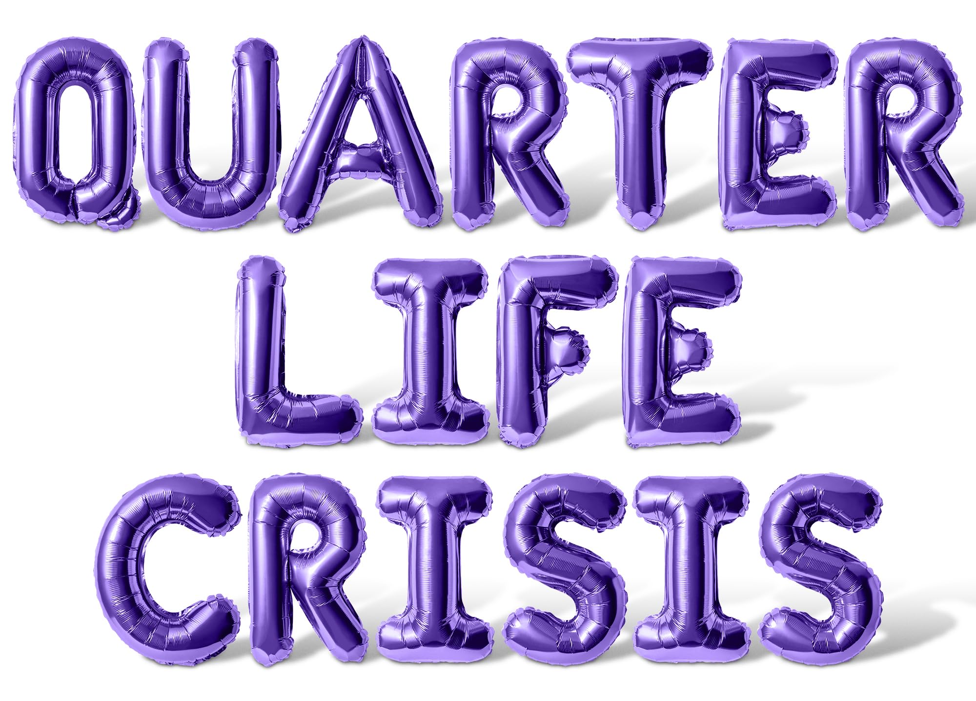 Letter Balloons - QUARTER LIFE CRISIS 16" Inch Alphabet Letters Foil Mylar Balloon 25th Birthday Party Banner (Purple)