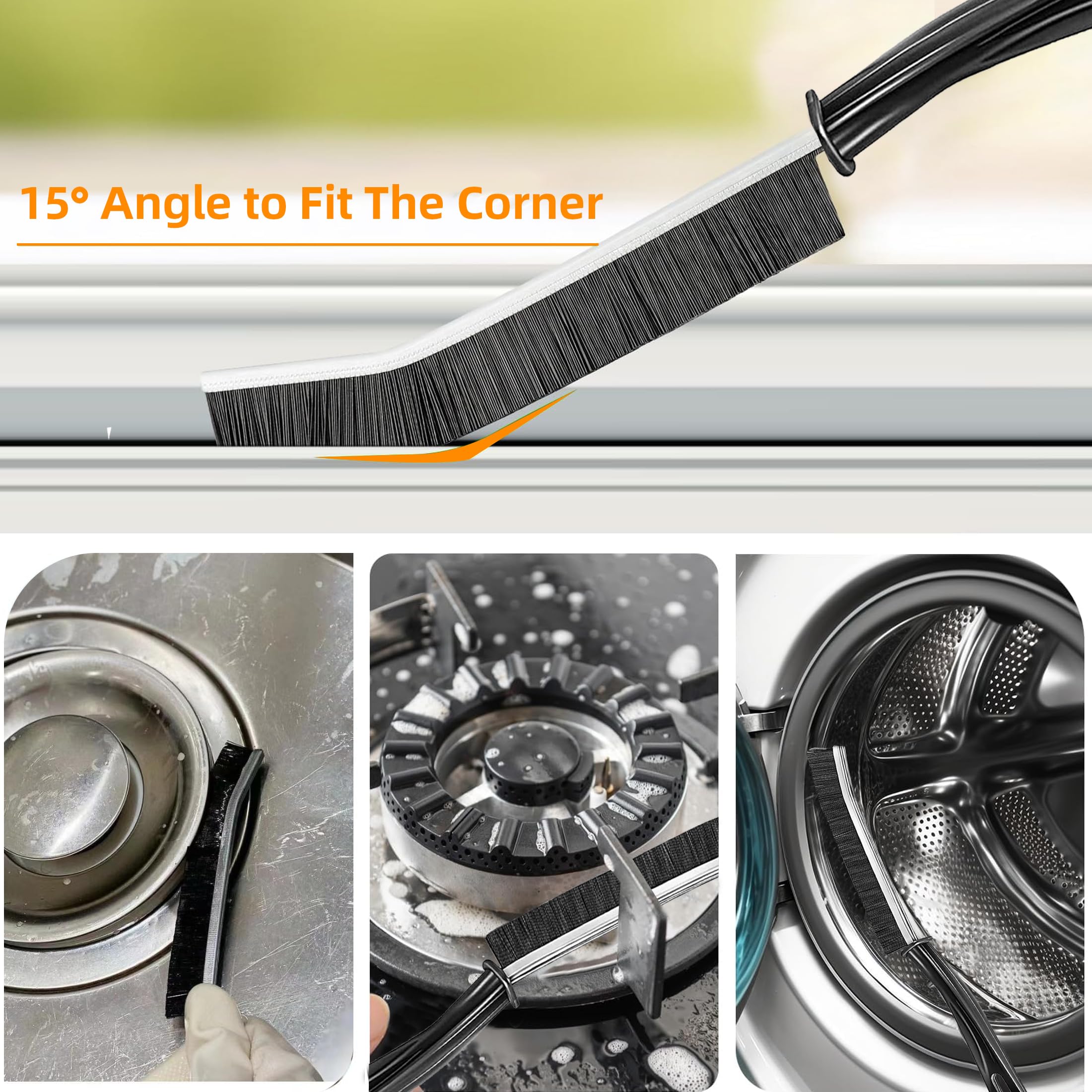 Condition photo showing New/Like New for 3Pcs Hard-bristled Crevice Cleaning Brush, Multifunctional Thin Gap Scrub Brush, Bathroom Cleaner Tools for Household Use, Kitchen, Window, Toilet, Grout, Faucets, Car