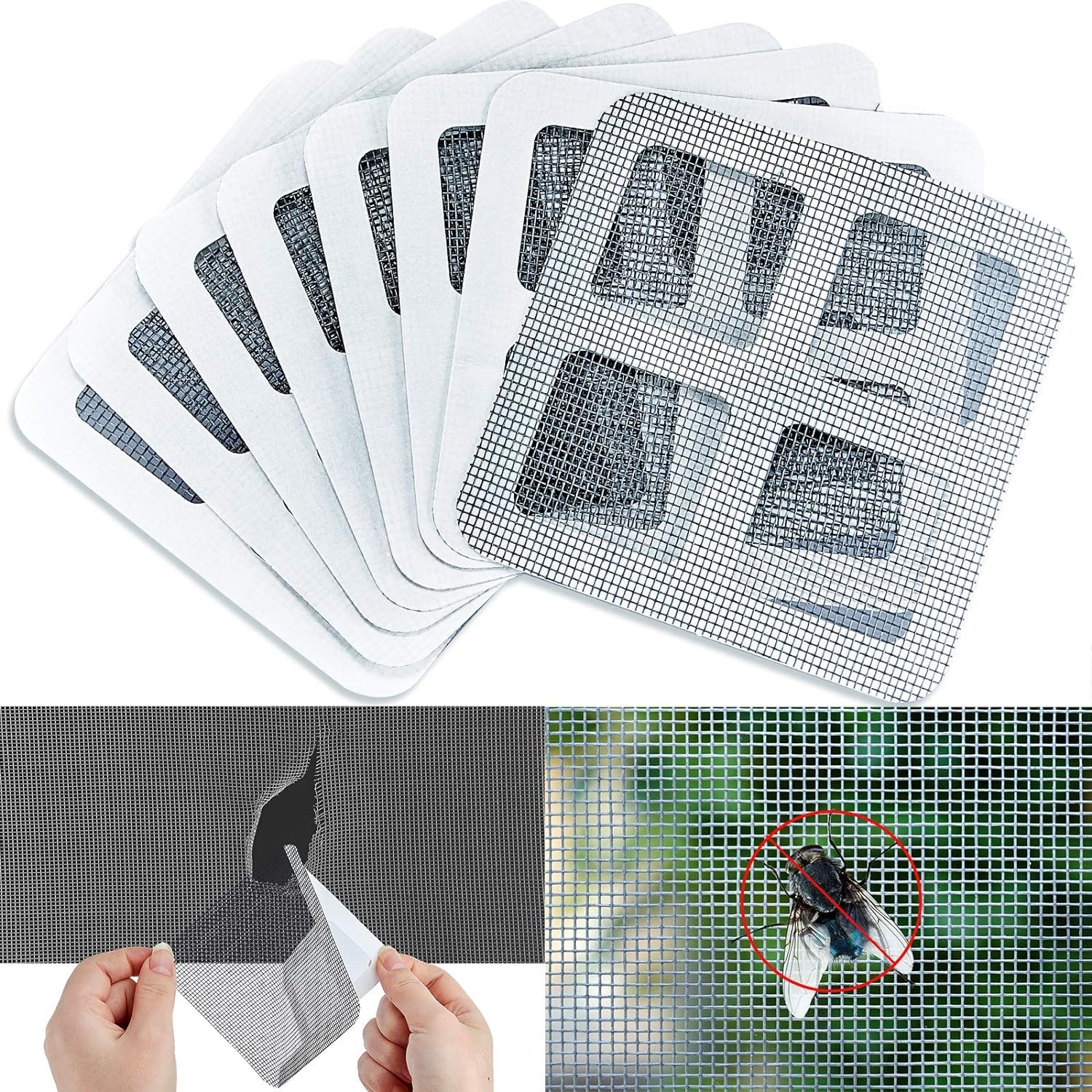 COOFANDY Window Screen Repair Patches, 10 pcs Door Window Screen Repair Stickers Mesh Repair for Repair Holes Self-Adhesive Screen Net Anti-Mosquito — Amazon image 7