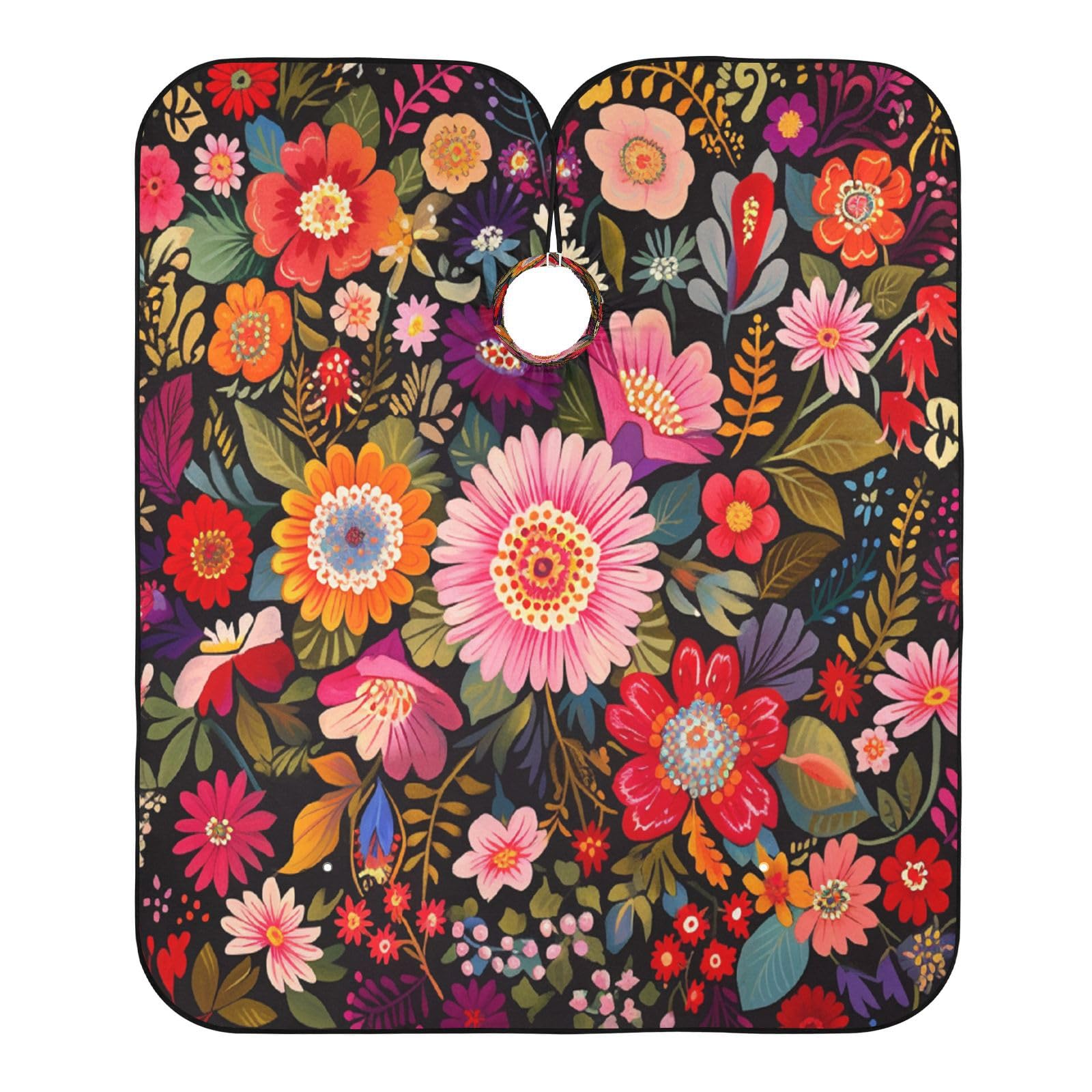 Kigai Colorful Flowers Hair Cutting Cape for Men & Women Waterproof Barber Cape Professional Hairdressing Salon Styling Apron with Adjustable Closure Snap