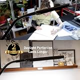 Daylight Electra™ Modern LED Table Lamp with 3 Color Temperatures, Cool Light, Warm Light, Anti-Glare Shade, Adjustable Brightness/95+ CRI/Flexible Arm & Rotating Shade (2500 Lux, 800 Lumens, Black) - 6