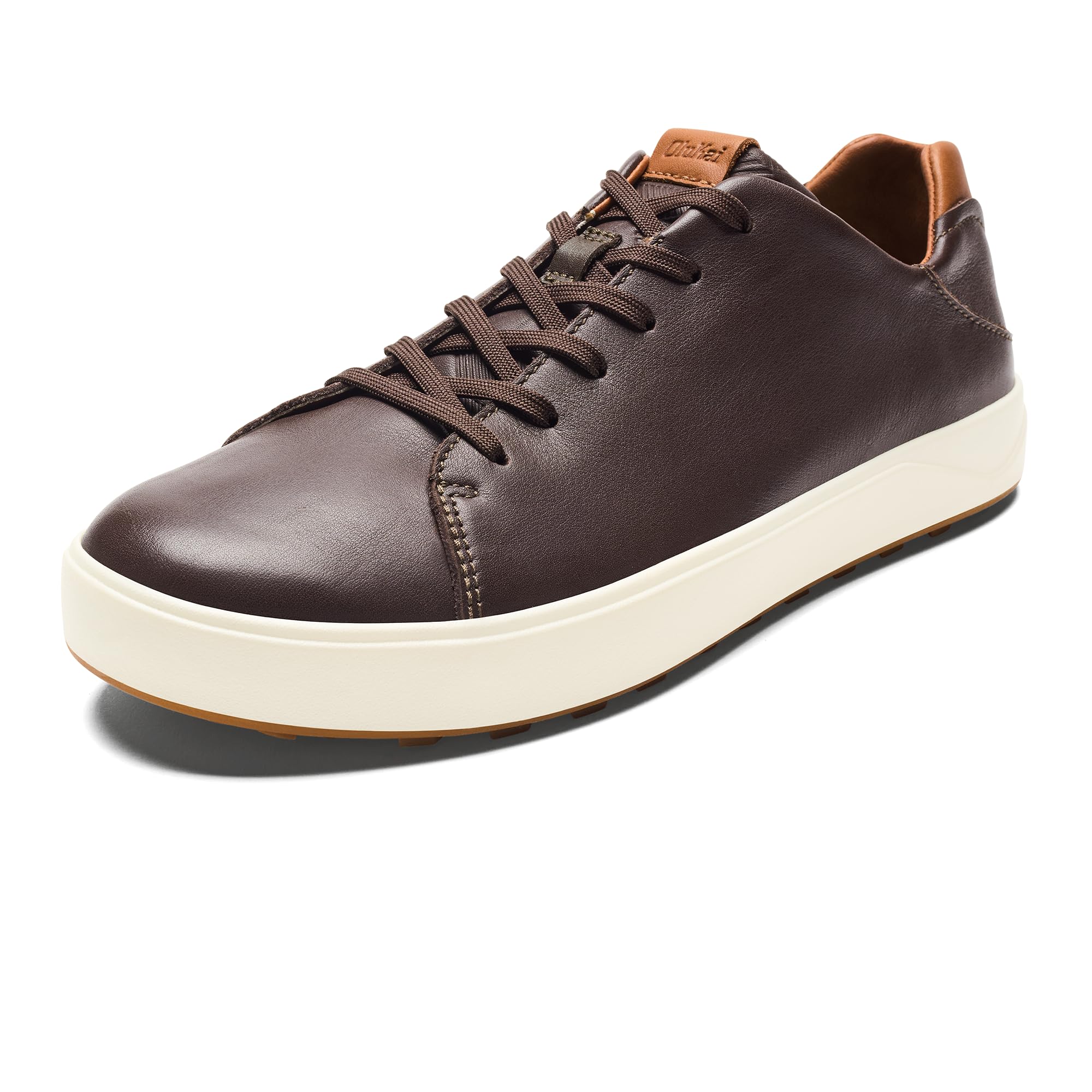 OLUKAI Wai'alae Men's Golf Shoes, Spikeless Golf Shoes, Supple Full-Grain Leather & Contoured Footbed, Waterproof & Stain-Resistant