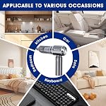 Nettoyeur à vide de voiture portatif sans fil 22000Pa Forte aspiration cyclonique Blowing sans brosse moteur sans fil Portable Mini Aspirateur de voiture puissant rechargeable léger pour véhicule pour animaux de compagnie Hair Home Office Grey