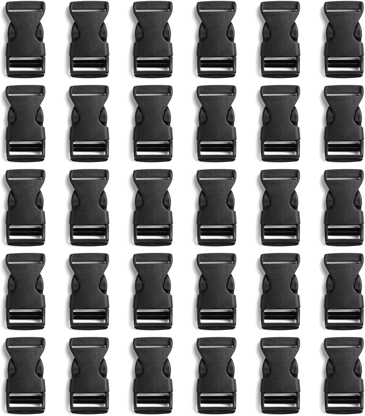 Tayeel 30 Pack 0.78" Side Quick Release Plastic Buckles Black Adjustable Buckles