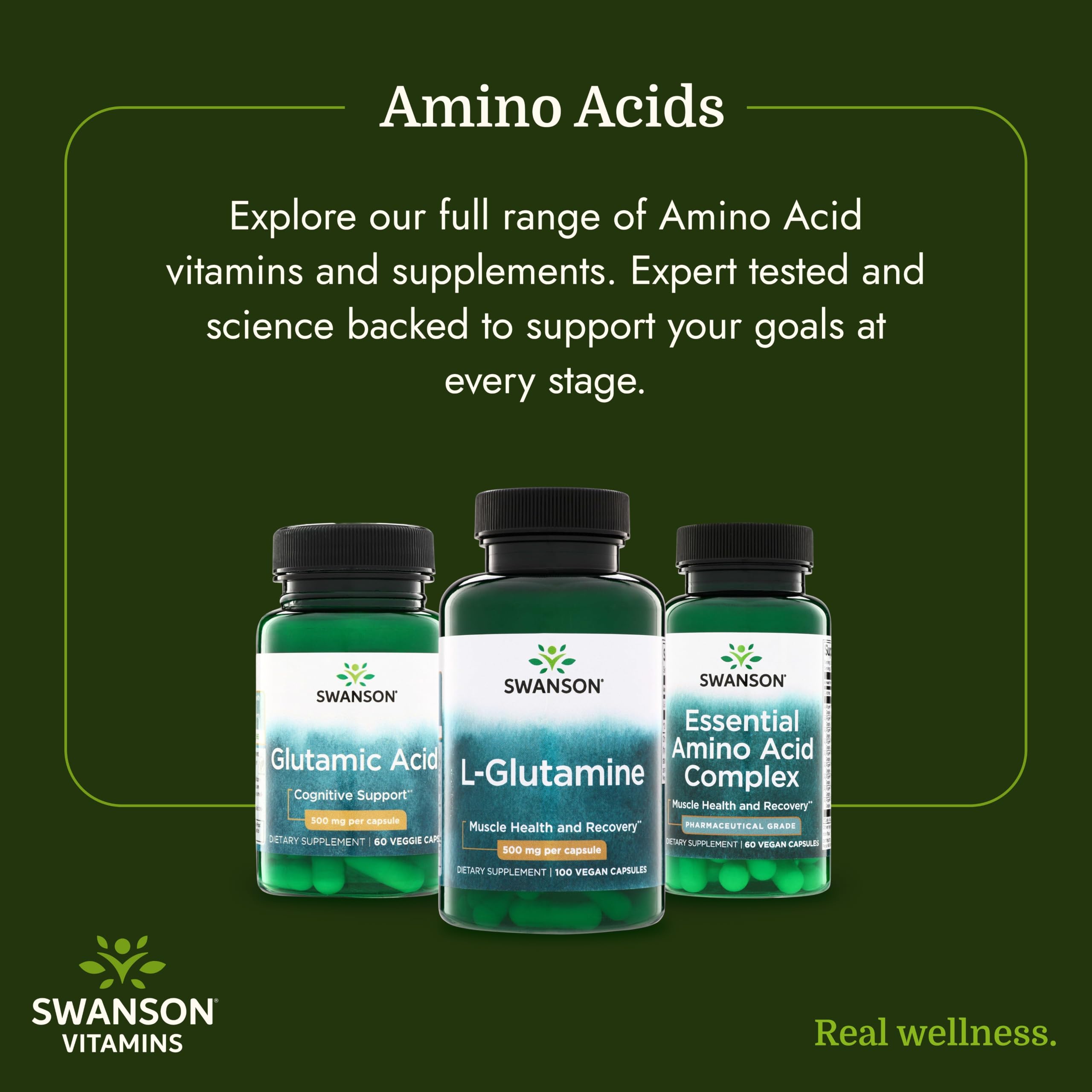 Swanson Amino Acid L-Glutamine 500 mg, 100 Capsules — Amazon image 6
