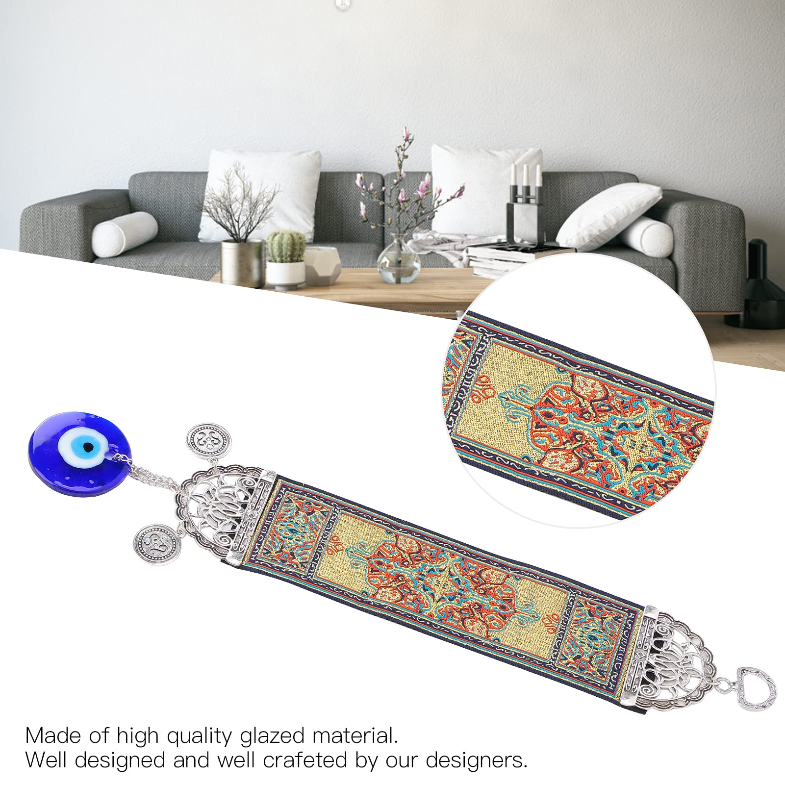 Amuleto Mano Di Hamsa Con Malocchio - Ciondolo Portafortuna Blu Per Auto, Casa, Regalo - Foto 10